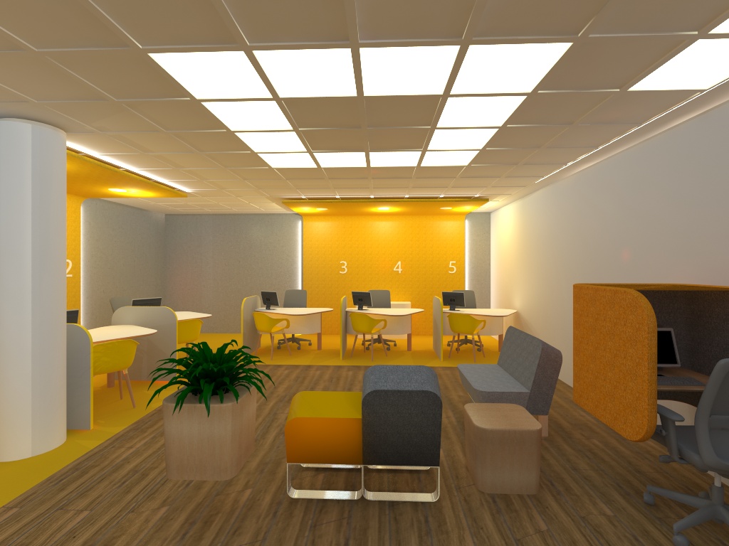 Render da área de atendimento — Berrini